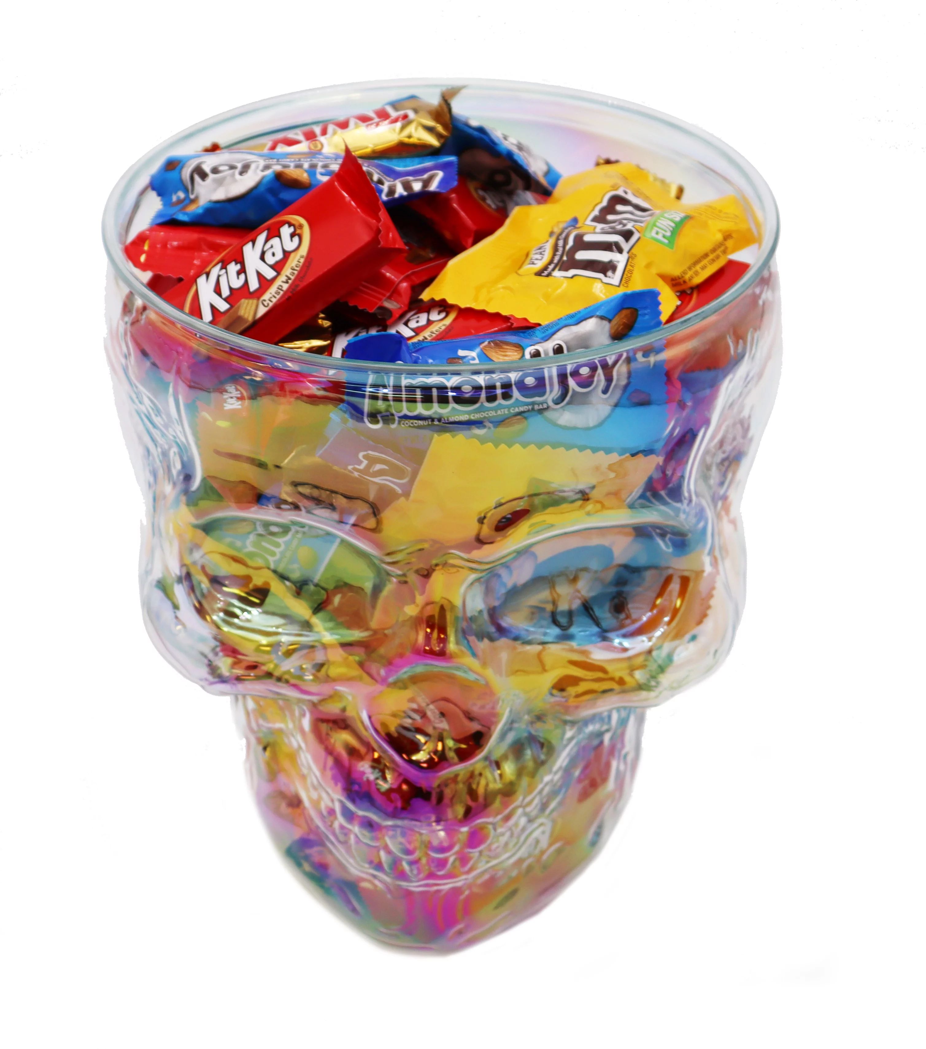 Way to Celebrate Halloween Iridescent Acrylic Skull Candy and Serve Bowl, 4.3-Quart | Walmart (US)