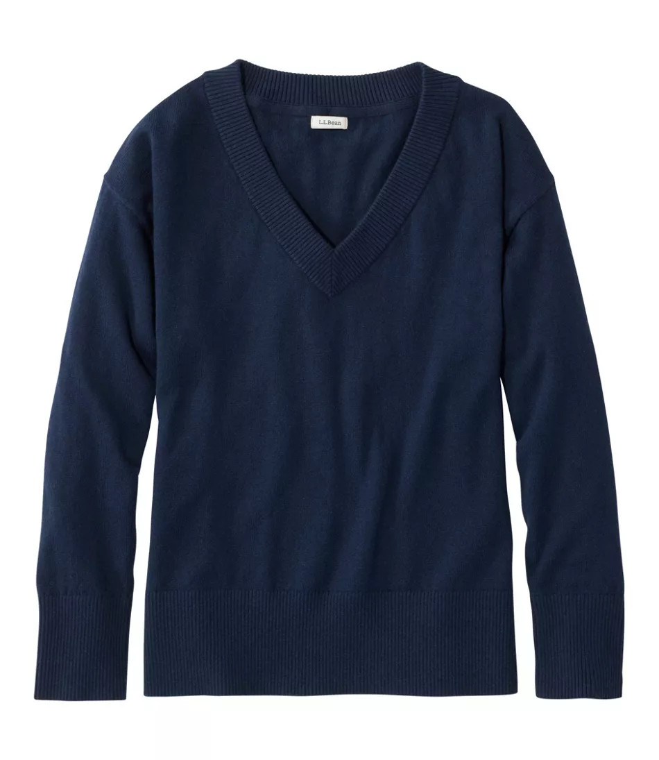 Women's Cotton/Cashmere Sweater, V-Neck Mauve 3X L.L.Bean | L.L. Bean
