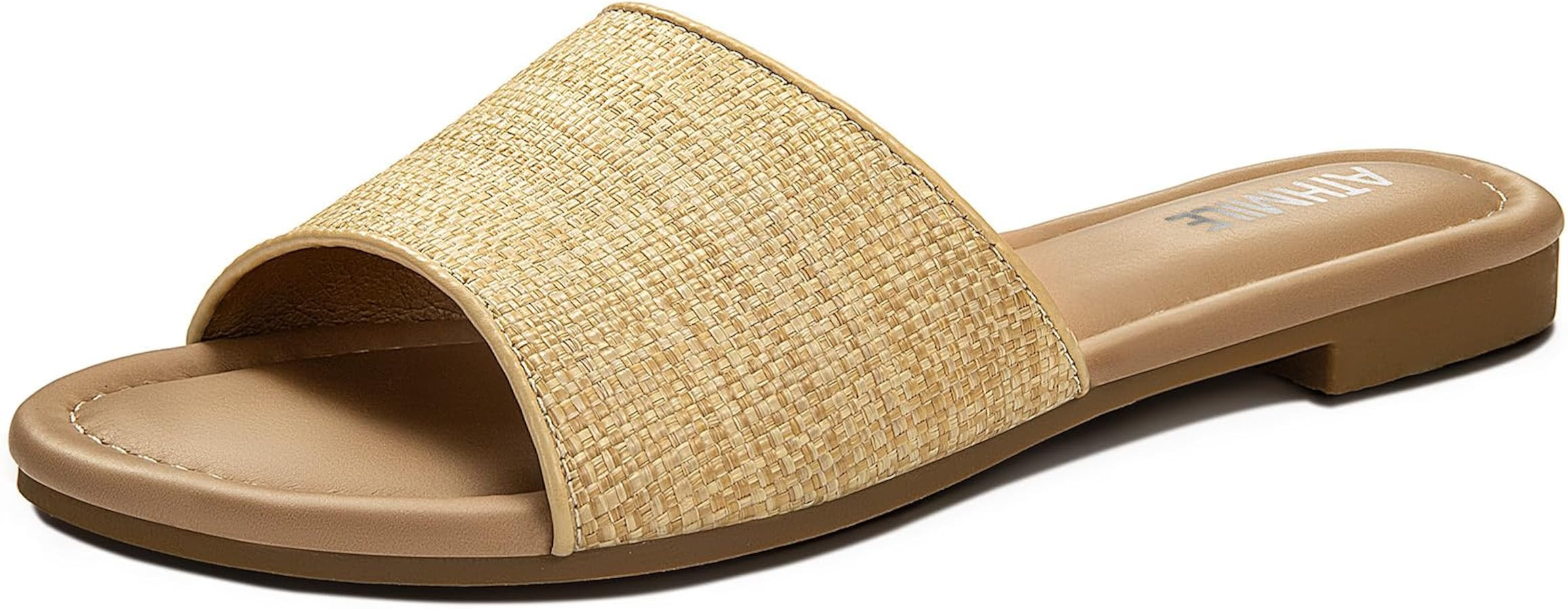 ATHMILE Sandals for Women 2026 One Band Womens Sandals Dressy Open Toe Flats Summer Slides for Ca... | Amazon (US)