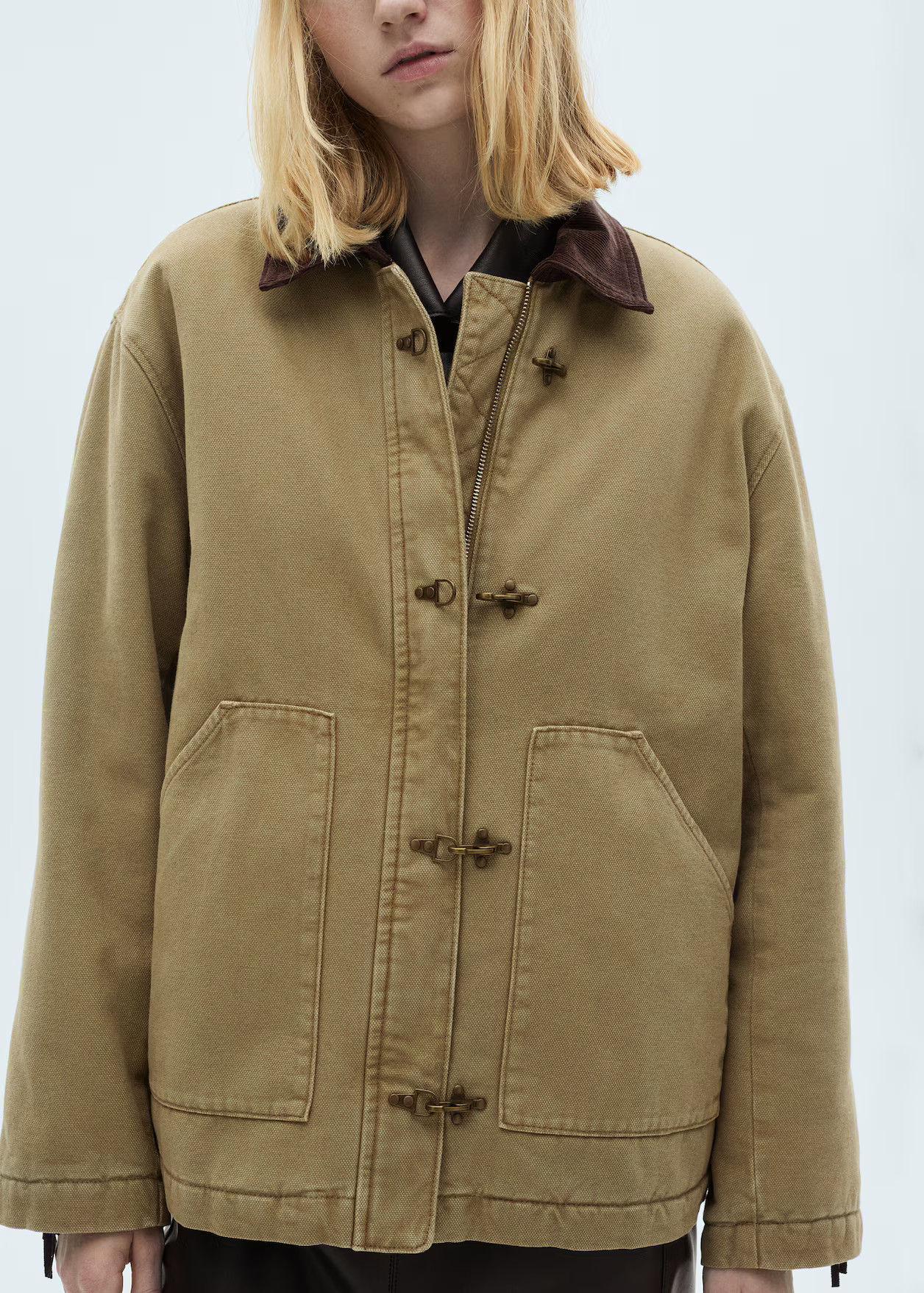 Parka with contrasting collar and pockets - Women | MANGO USA | Mango (US/MX/AU)