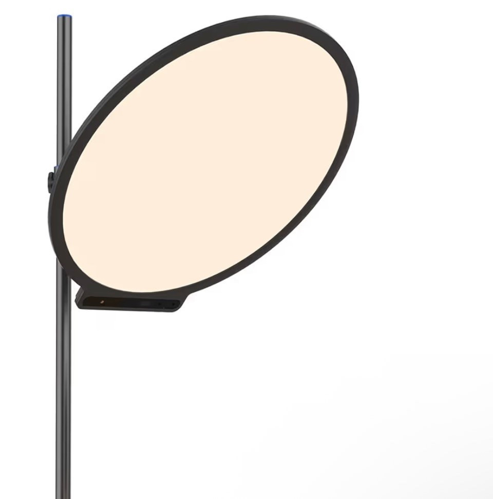 amaran Verge Max LED Video Light,60W Bi-Color 22in Circular Edge-lit Panel Light,APP Control with Desk Clamp Stand Dimmable Desk Light for Home Office, Gaming, Podcast, Live Streaming (Charcoal