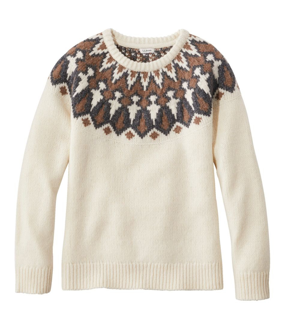 Women's Bean's Classic Ragg Wool Sweater, Crewneck Fair Isle | Sweaters at L.L.Bean | L.L. Bean