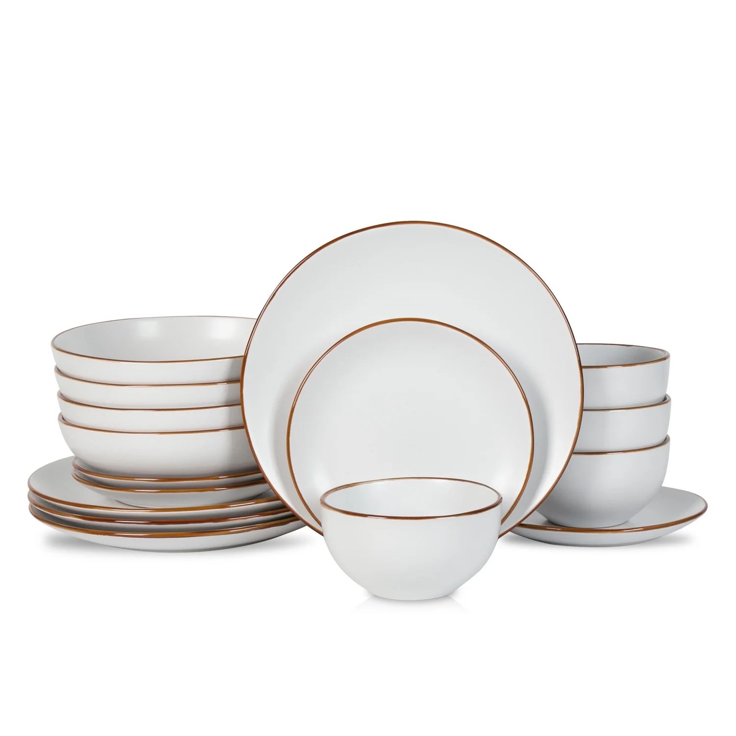 Stone Lain Brasa 16-Piece Dinnerware Set Stoneware, White | Walmart (US)