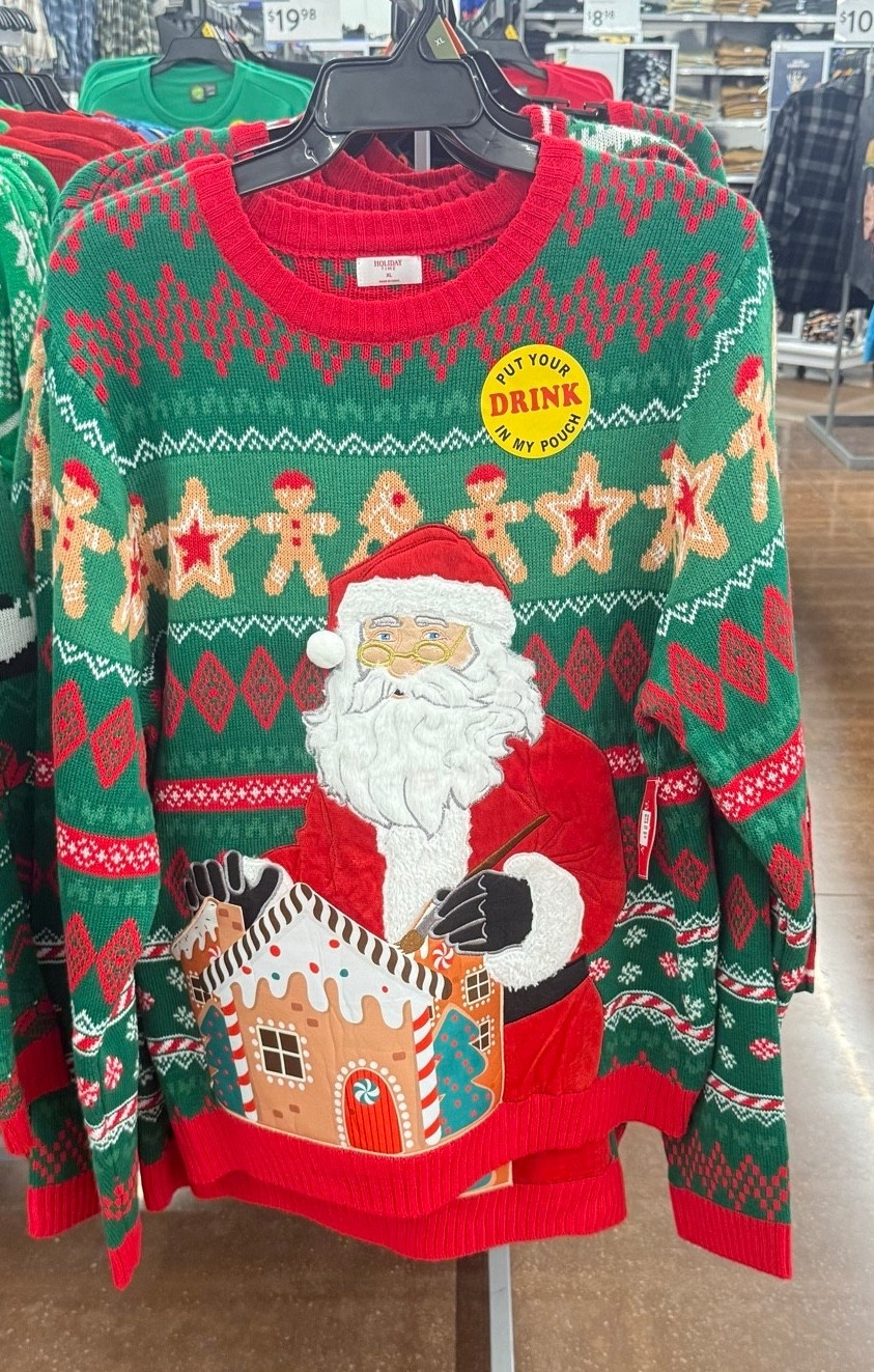 Men’s Ugly Christmas Sweater with Drink Pocket from Holiday Time (XS–3XL)
This men’s ugly Christmas sweater with a drink pocket is a holiday party favorite. Fun, festive, and functional, it’s perfect for Christmas parties, themed events, and matching group outfits.