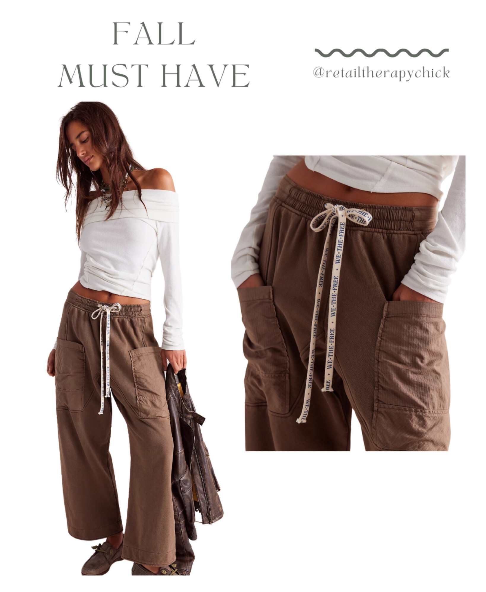 Free People Jet Set Knit Pull-On Pants in the color Brown Bear 🧸 

Ranges from size S-XL

Comes in three colors: Brown Bear, Plum and Black 

#LTKSeasonal