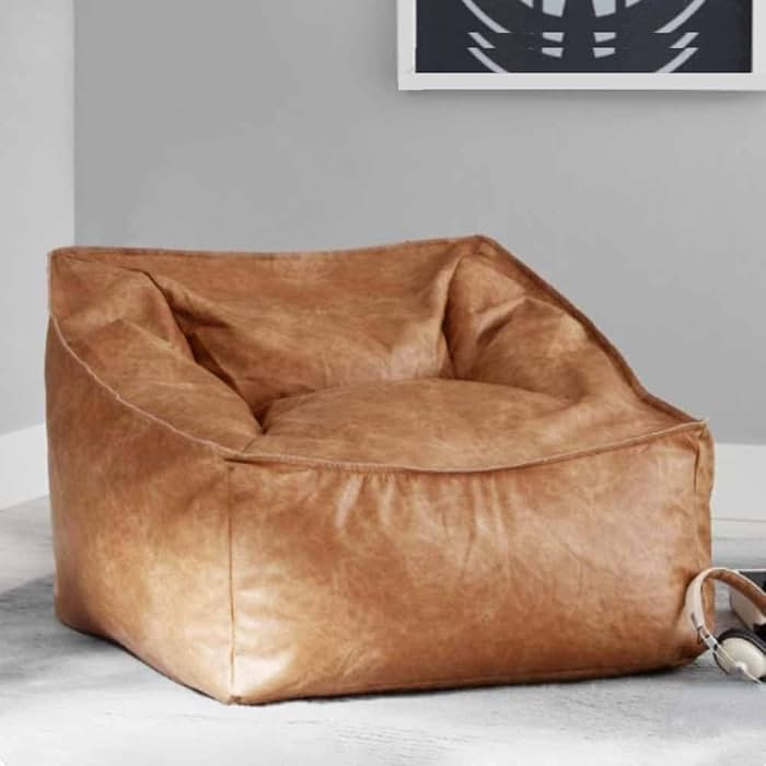 Bean Bag Chair PU Leather Bean Bag Cover Without Filler Beanbag Couch Pouf Sofa Case No Filling A... | Amazon (US)