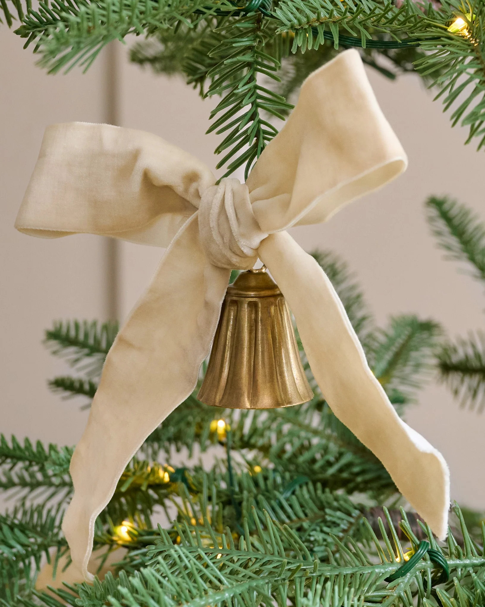 Velvet Bow with Bell Ornament, Set of 6 | Magnolia