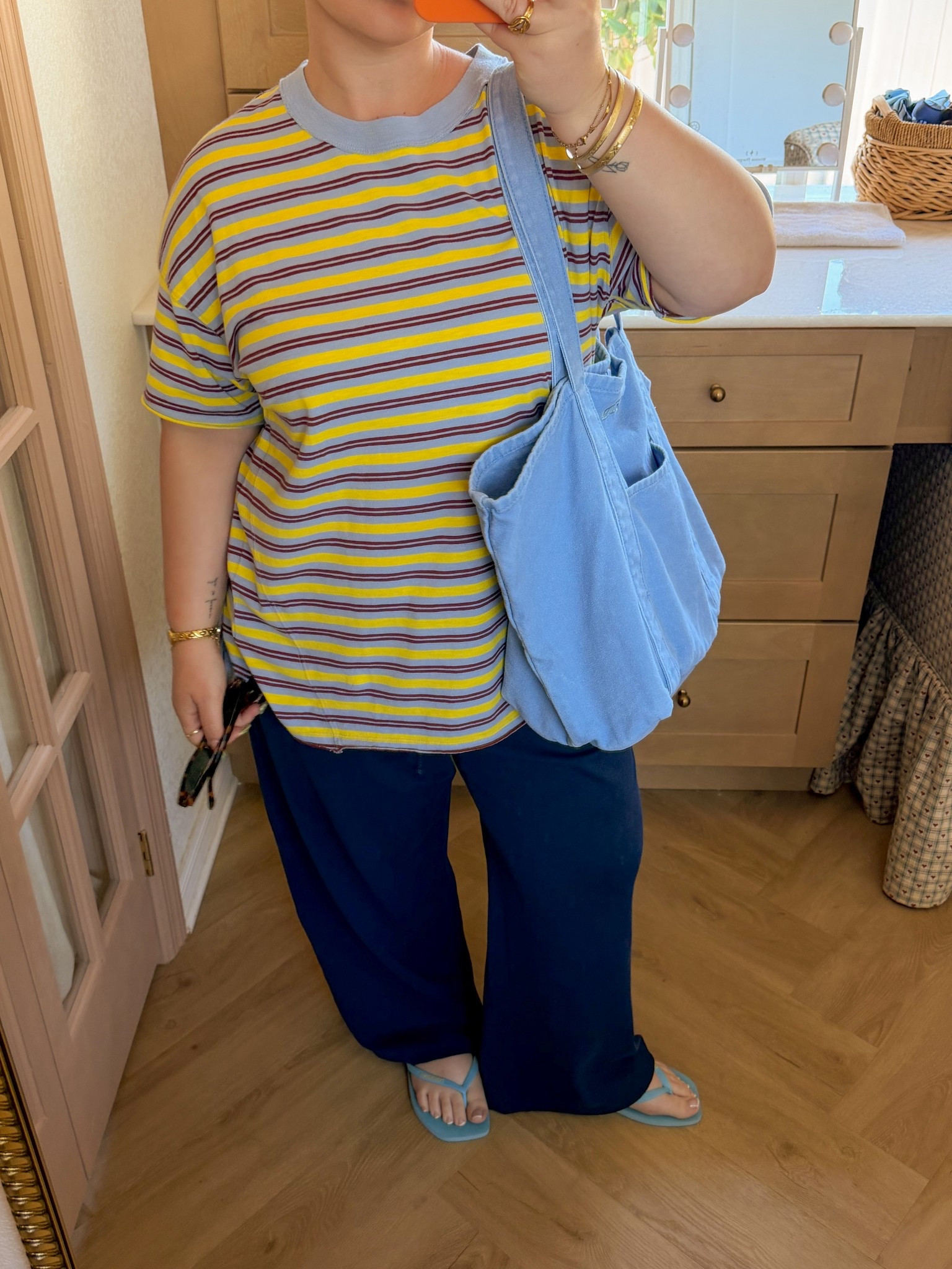 a comfy ootd 🧚 wearing a S in the top & L in the pants (but had to get them hemmed!) // casual spring outfits, oversized tee

#LTKPetite #LTKMidsize #LTKootd