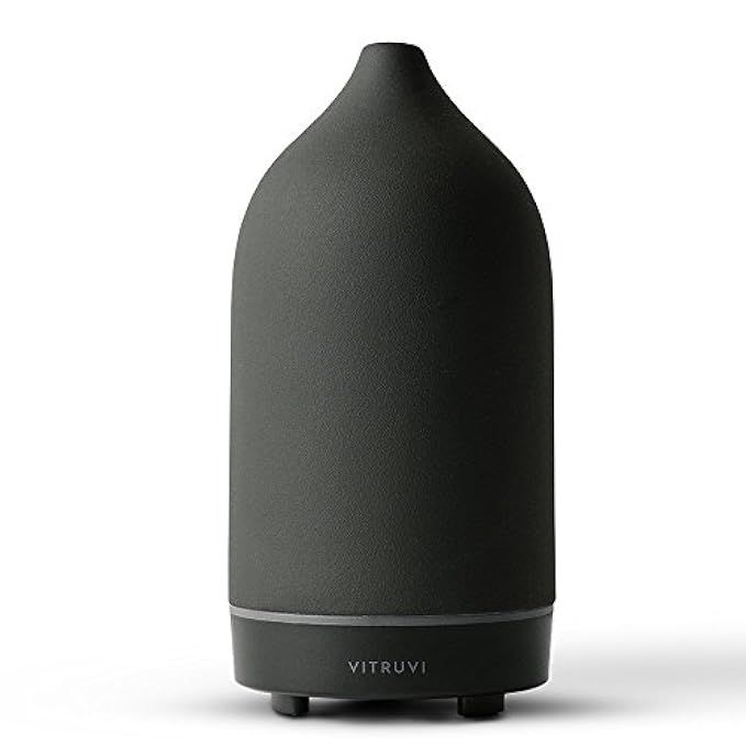 Vitruvi Stone Diffuser, Hand-Crafted Ultrasonic Essential oil Diffuser for Aromatherapy, Ceramic, Bl | Amazon (US)