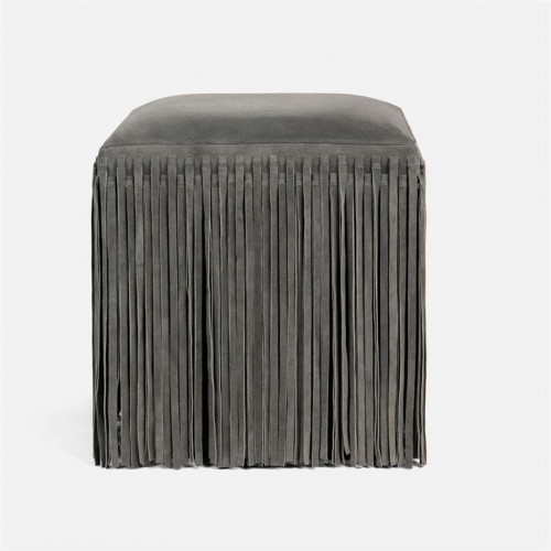 Made Goods Hallie Stool 18 in W X 18 in D X 20 in H Slate Suede | Gracious Style