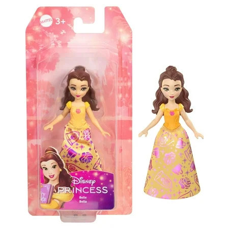 Disney Princess Belle Posable Small Doll in Shiny Outfit with Removable Skirt, Inspired by Movie | Walmart (US)