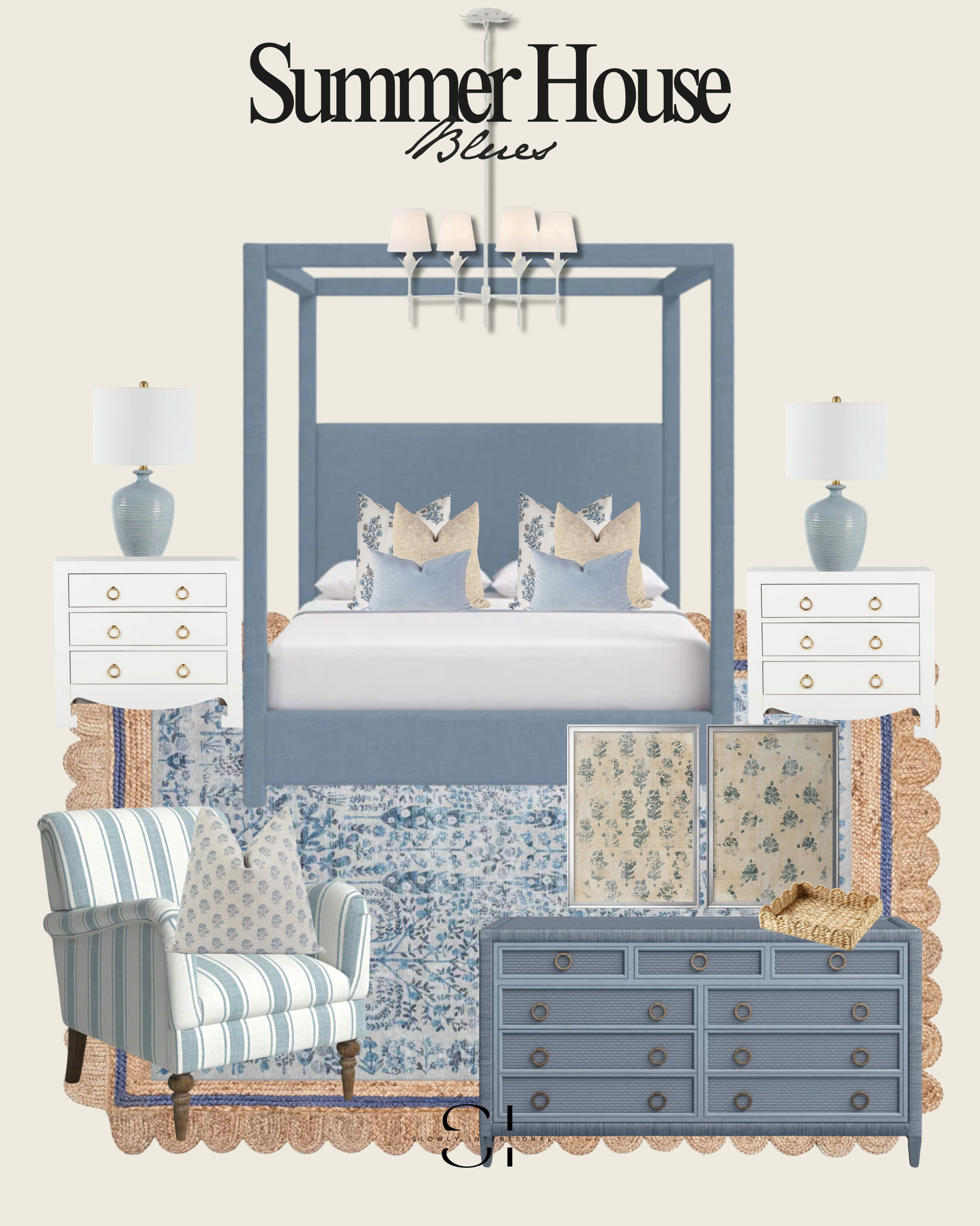 Classic Southern charm meets breezy coastal blue. From the upholstered canopy bed to the scalloped jute rug, this look is layered, soft, and totally shoppable.

🌀 Mixed prints
🪞Symmetrical styling
🪑 Striped armchair moment

Tap to shop every piece and bring this calm, collected vibe home.

#LTKhome #bedroominspo #coastalstyle #grandmillennial #southerncharm

 

 #LTKHome