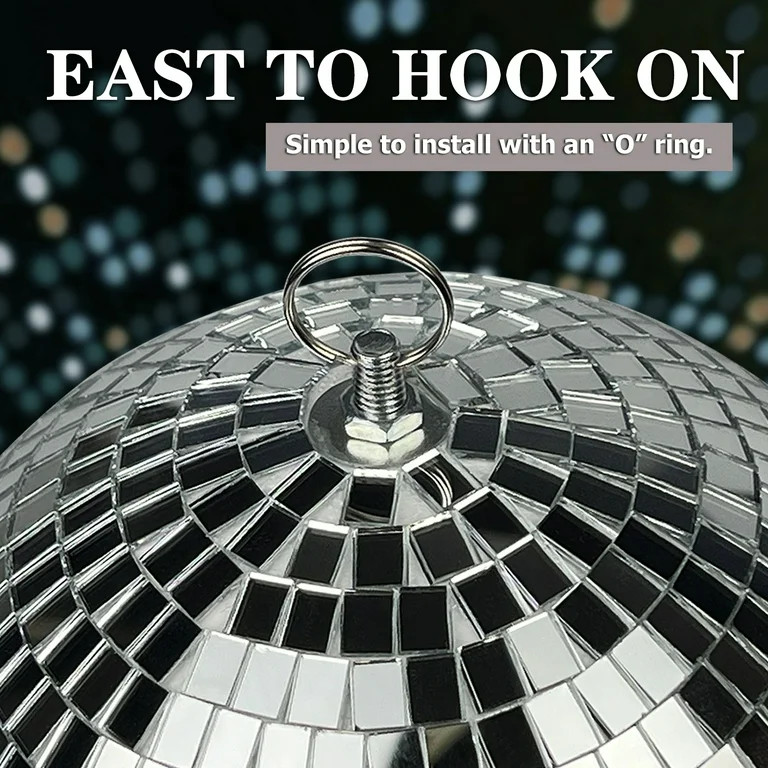 Mirror Disco Ball - 8-Inch Silver Hanging Disco Ball for Party Wedding Holiday Home Decoration by... | Walmart (US)