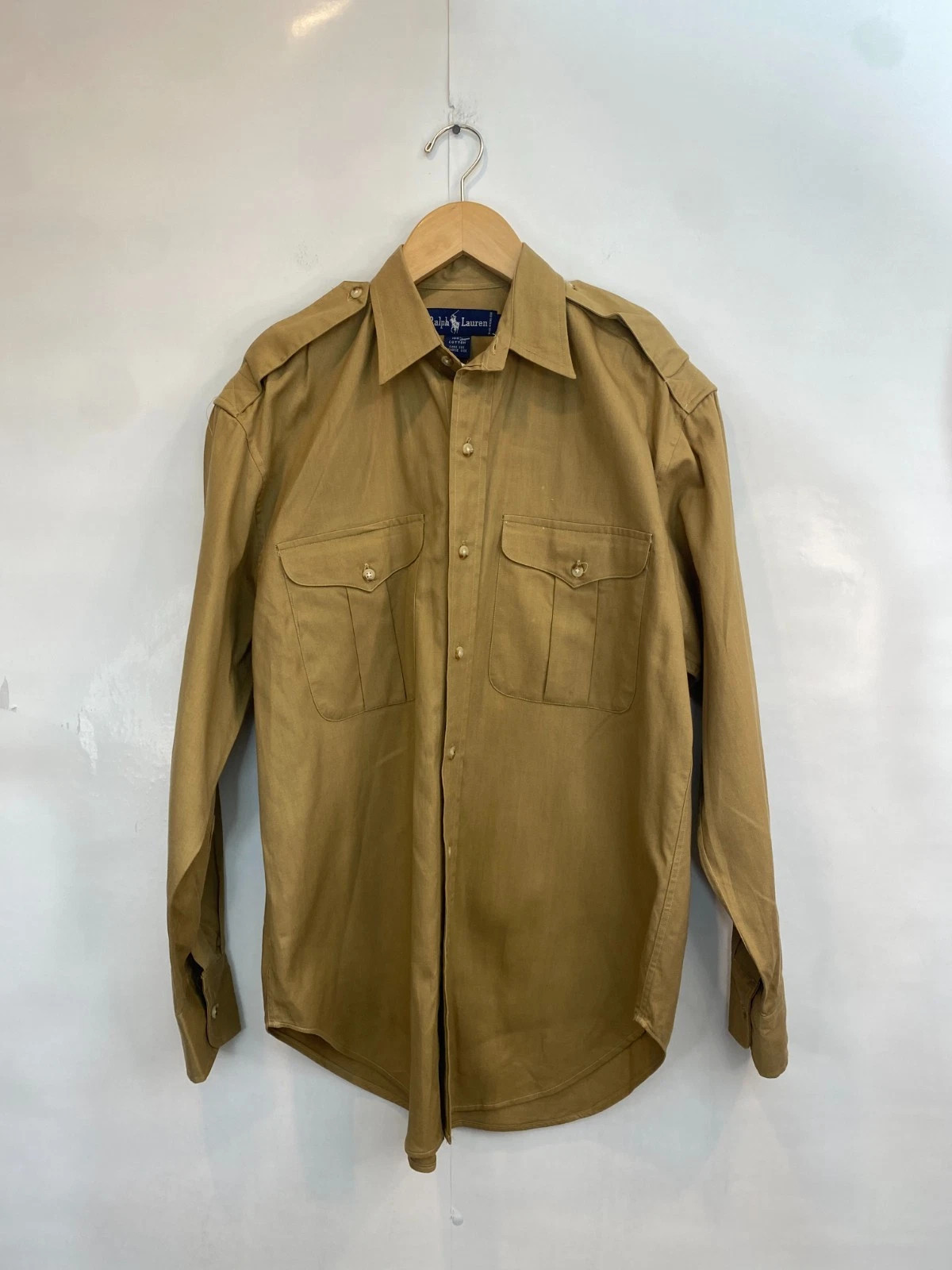 VTG Ralph Lauren Ladies Rough Wear Blouse 80s Khaki Button Front Cotton Size 6 | eBay | eBay US