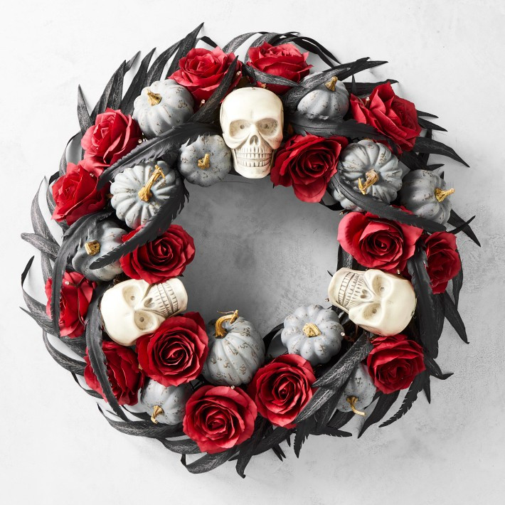 Spooky Soirée Halloween UV Protected Pre-Lit Faux Wreath & Garland | Williams-Sonoma