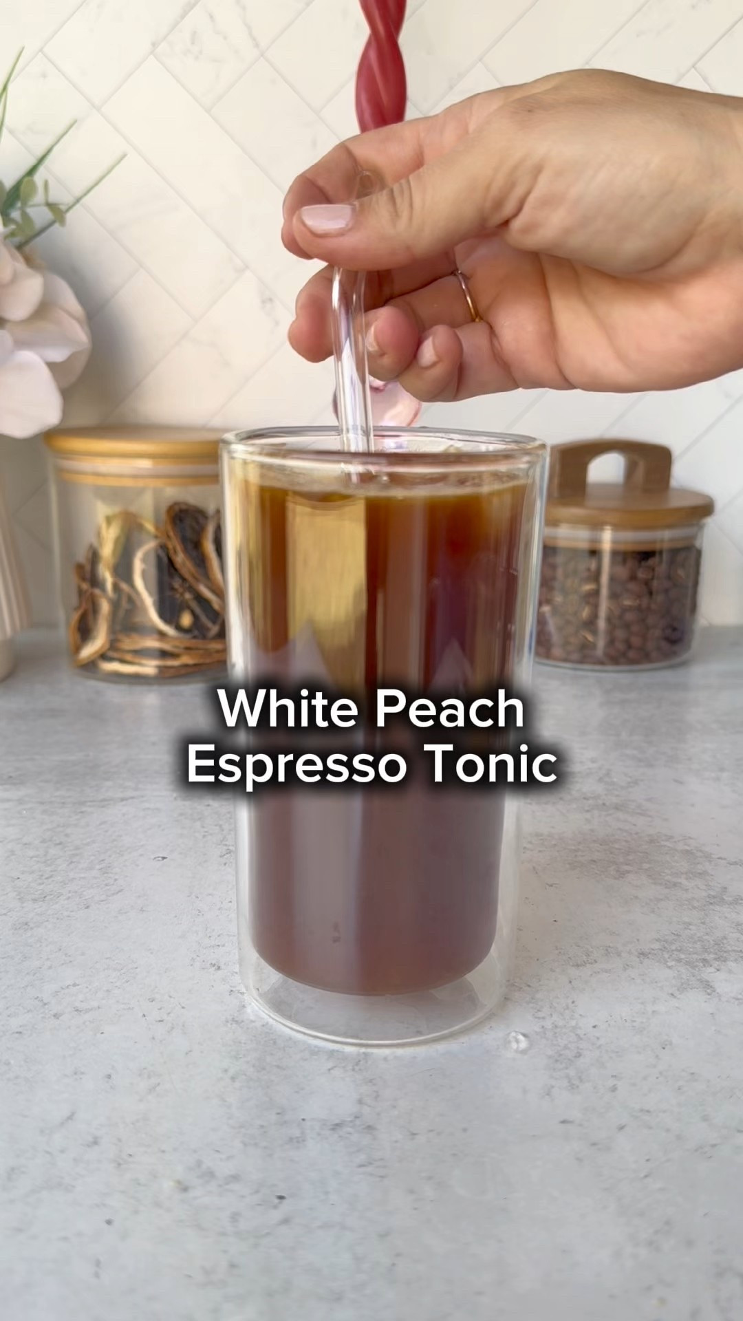 Good morning everyone! It’s rainy and it’s gloomy, but an espresso tonic always helps. 

White peach espresso tonic 

Ingredients:
• 1oz white peach syrup 
• 2oz tonic water or sparkling water (depending on taste preference)
• 2oz espresso 

#coffee #coffeeathome #icedcoffee #coffeerecipes #coffeetime 

#LTKfoodie #LTKHome #LTKmomlife