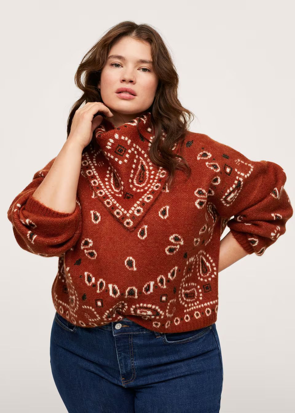 Bandana knit sweater | MANGO (US)