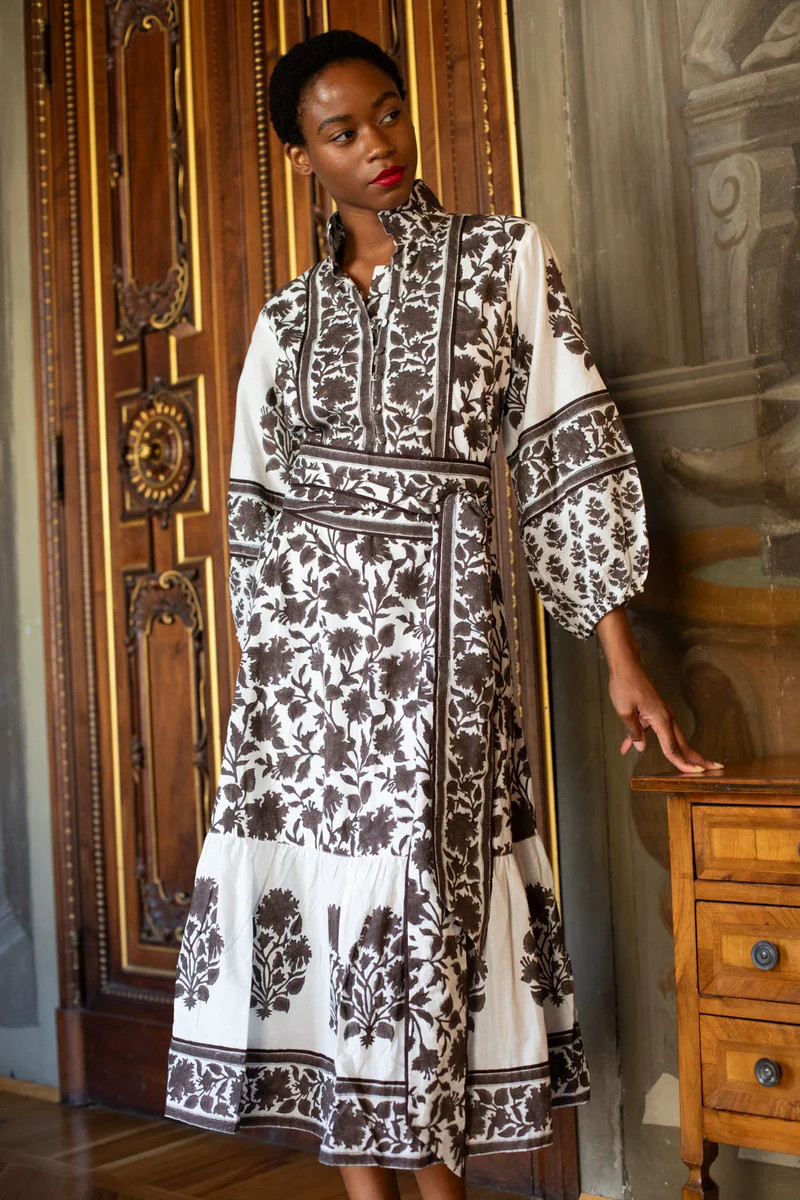 SUE SARTOR Flounce | Espresso Vintage Lily | SUE SARTOR