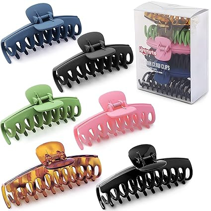 Hitituto Big Hair Claw Clips 6 Packs - 4.33 and 5.2 Inch Matte and Nonslip for Thick and Thin Lon... | Amazon (US)