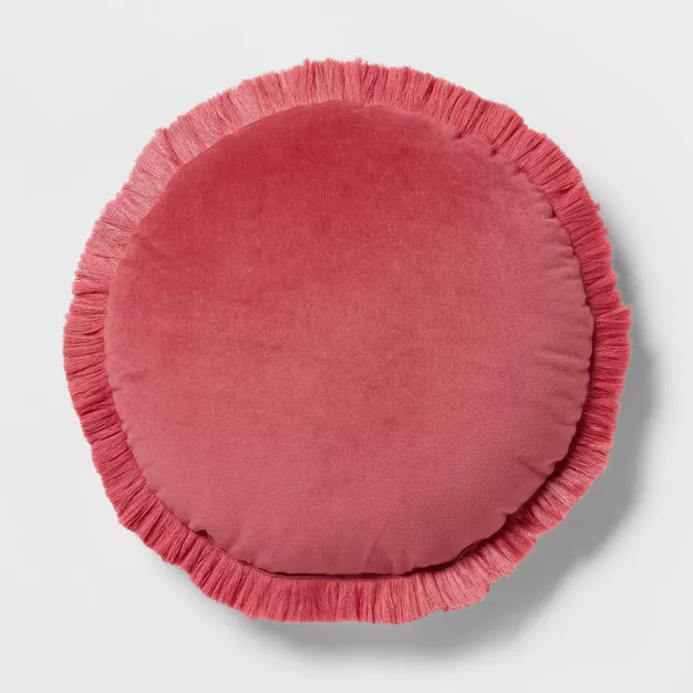 Round Velvet Decorative Throw Pillow Vibrant Pink - Threshold™ | Target