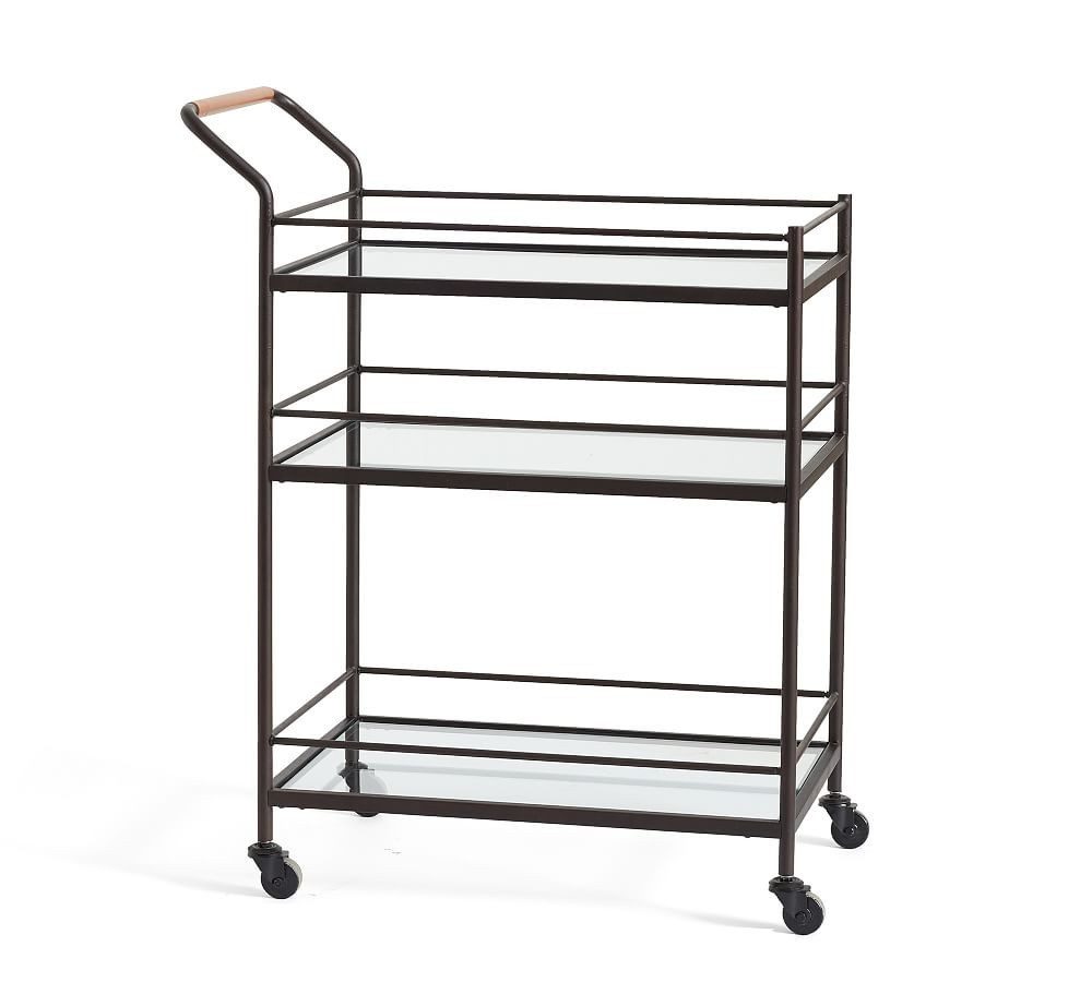 Hugo Metal Bar Cart, Bronze | Pottery Barn (US)