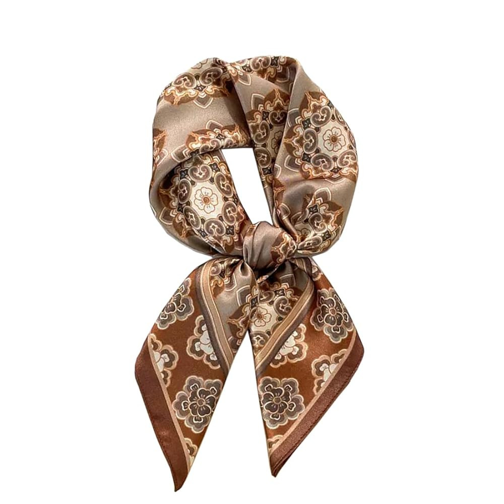 ANDANTINO 100% Mulberry Silk Scarf -21” Lightweight Square Neckerchief – Breathable Digital P... | Amazon (US)
