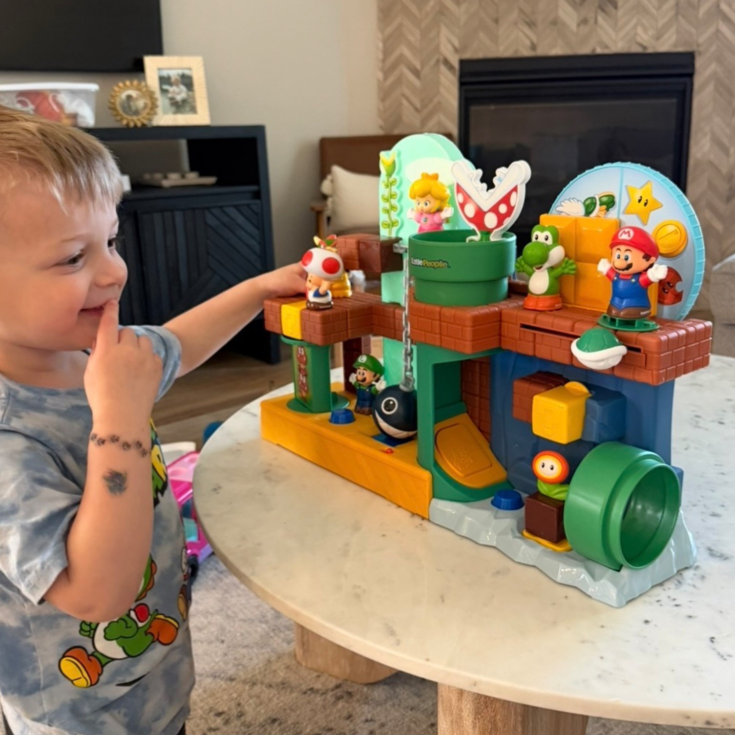 Mario obsessed over here! My one and three year old love this set! We bought the pack of extra characters too. Super Mario, little people, fisher price 

#LTKKids #LTKmomlife