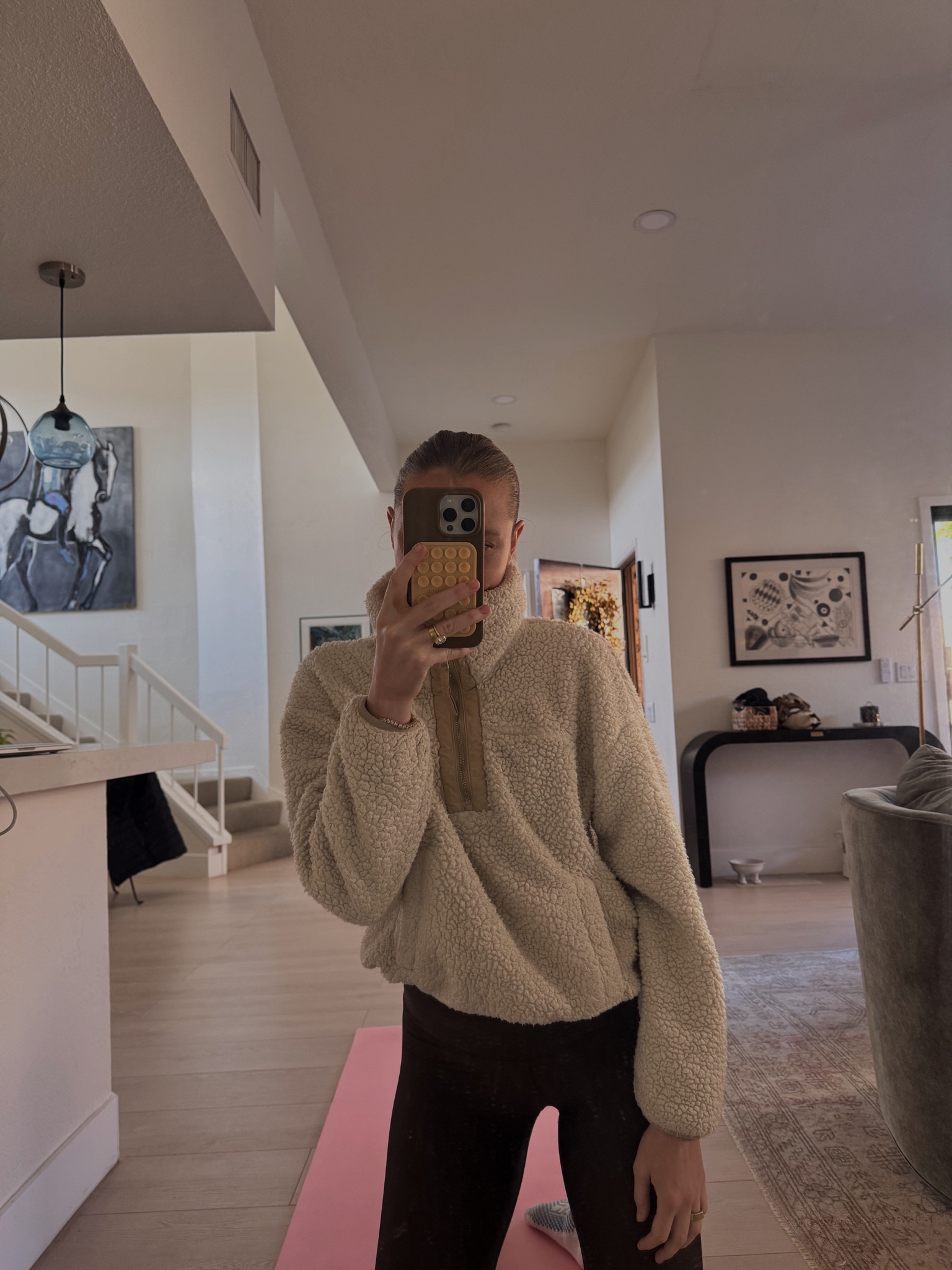 comfiest Sherpa quarter zip everrr. 🤍 linked similar! 

#LTKFindsUnder100 #LTKFitness #LTKActive