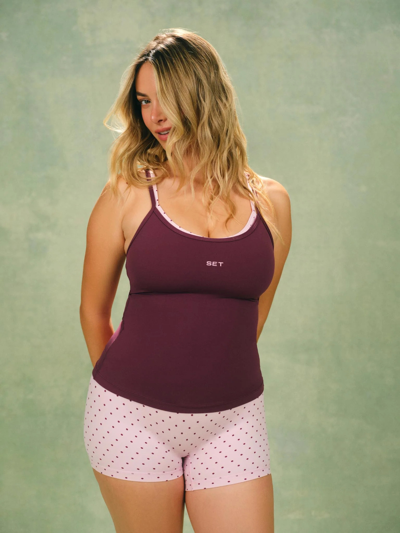 AERALINE™ BREATHE POLKA DOT LAYERED MOVE TANK - SPECKLE | SET Active