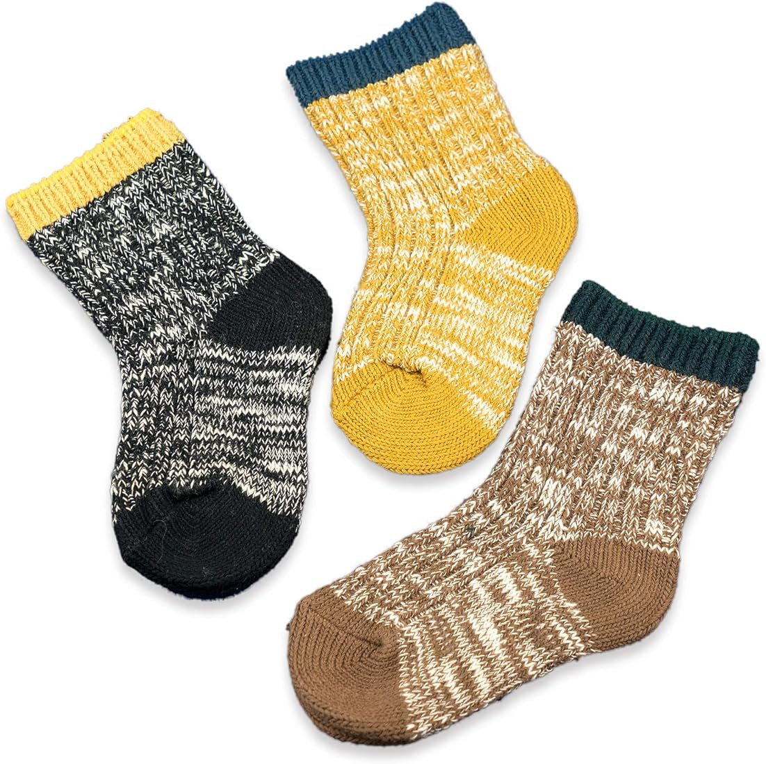 Baby Boys Girls Socks - 3 Pairs Toddler Thick Warm Seamless Chunky Knit Cotton Socks Kid Cotton C... | Amazon (US)