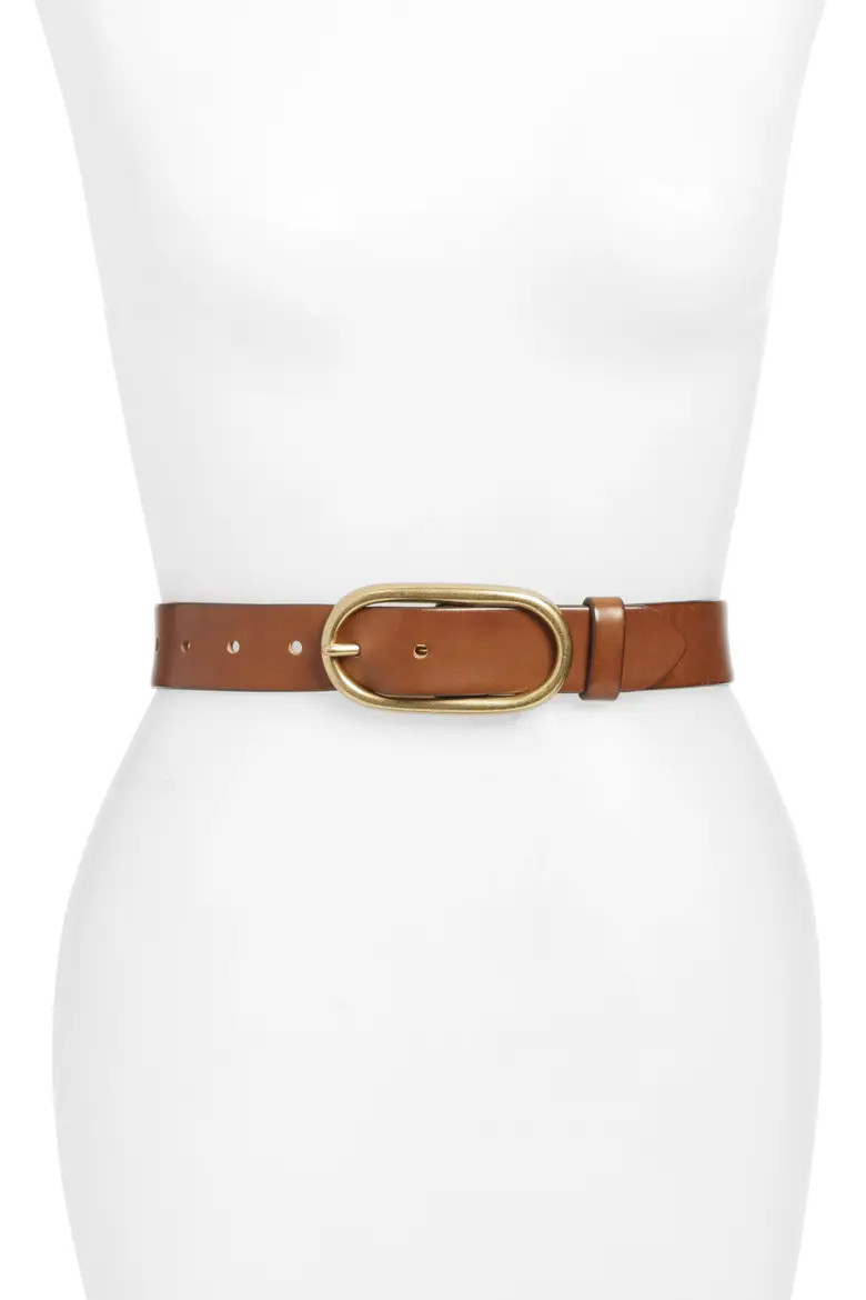 Oval Buckle Leather Belt (Women) | Nordstrom | Nordstrom