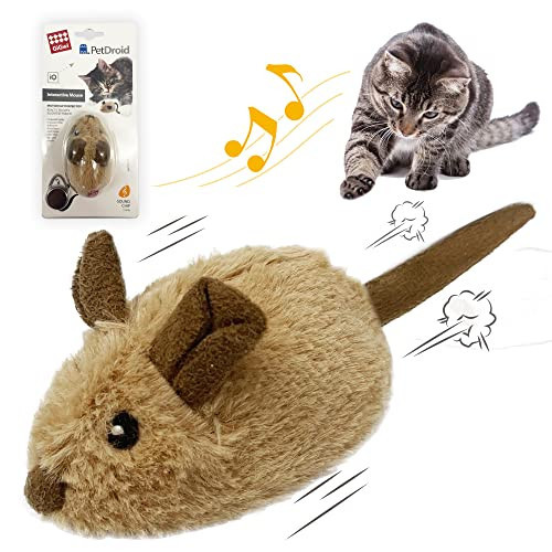 Gigwi Interactive Cat Toy Mouse, Moving Automatic Cat Toys Mice Electronic with Furry Tail, Automatic Squeaky Cat Toys for Kitten Indoor/Outdoor Exercise (Brown-Ear) | Amazon (US)