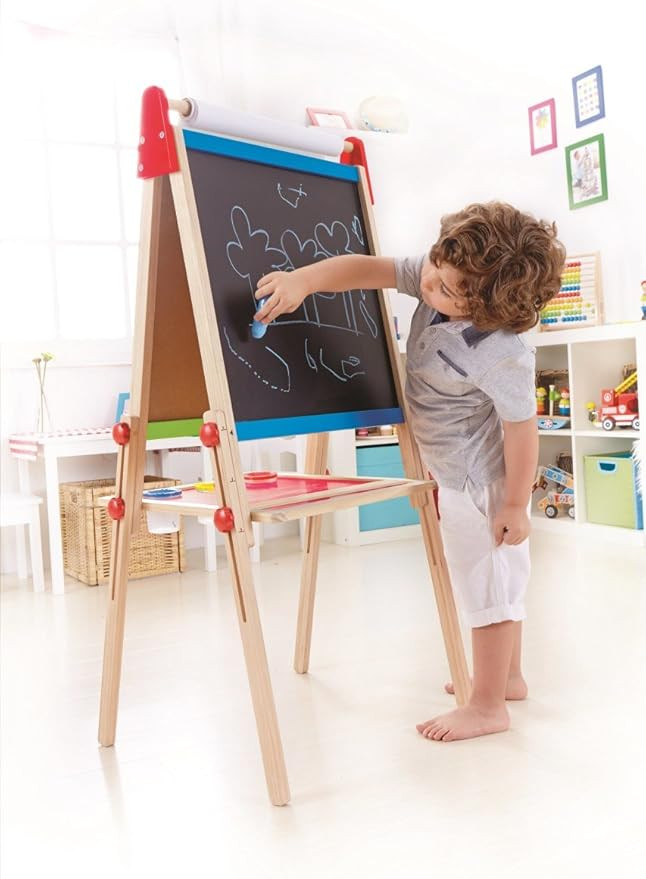 Award Winning Hape All-in-One Wooden Kid's Art Easel with Paper Roll and Accessories Cream, L: 18... | Amazon (US)