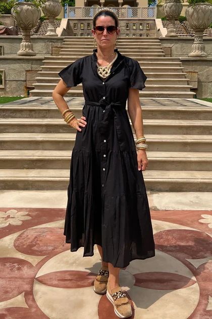 Tradd St. dress, black (one solid belt included) | Mimi Seabrook