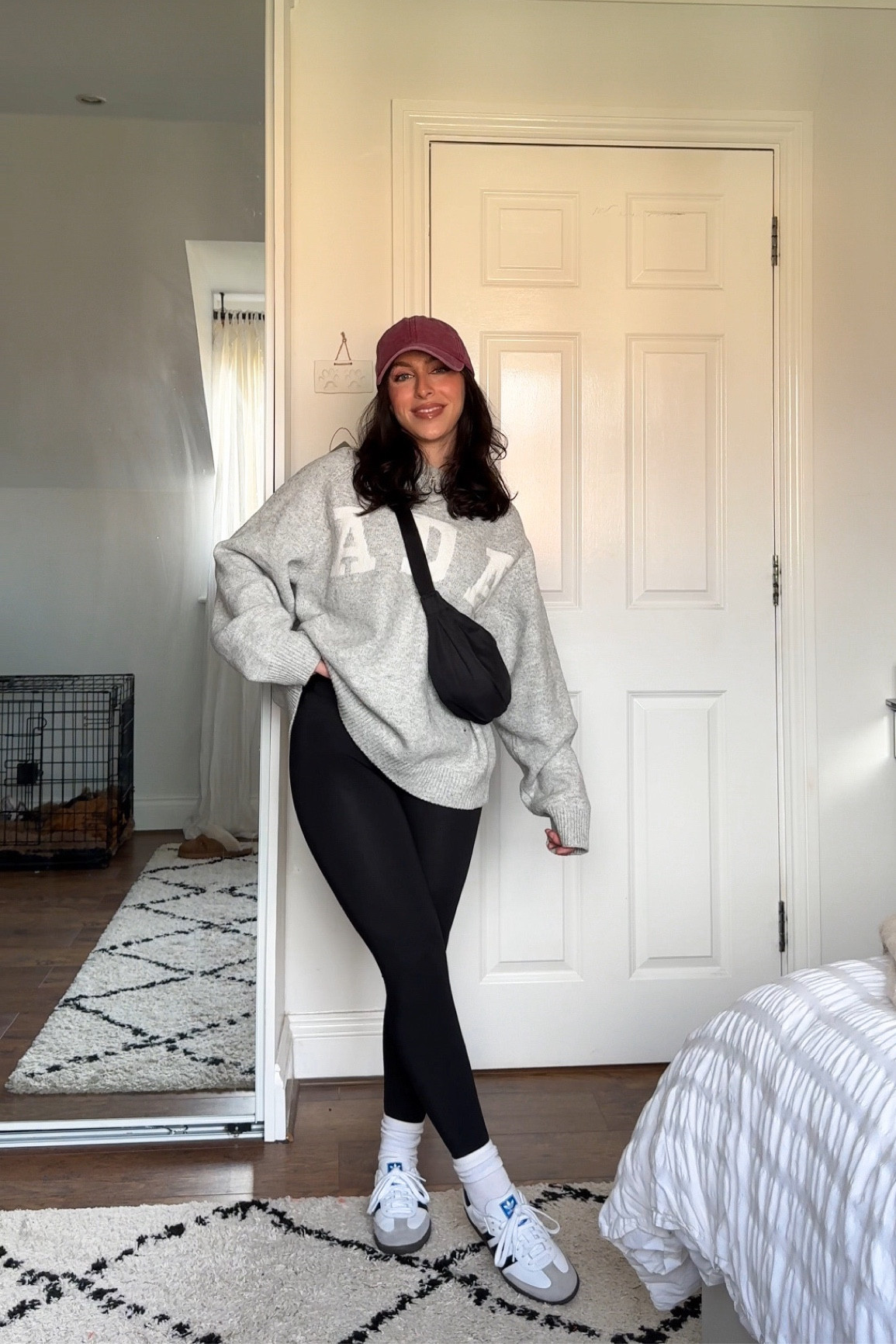 Adidas OG sambas, adanola jumper, knitwear, knitted jumper, adanola leggings, black leggings, Amazon hat, red hat, casual outfit, Uniqlo cross body bag, winter outfit, cosy outfit 

#LTKstyletip #LTKSeasonal #LTKeurope