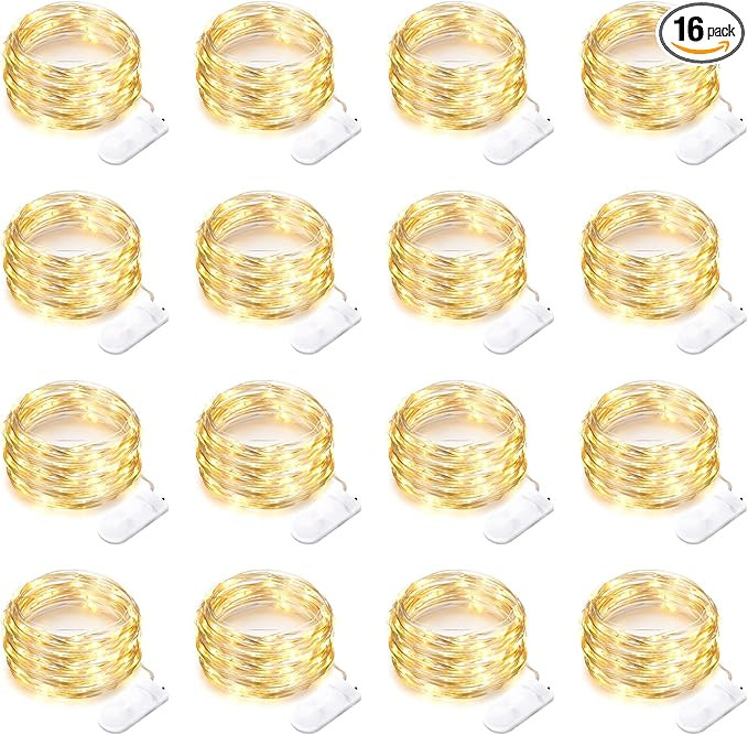 16 Pack 30 Led Fairy Lights Battery Operated String Lights 10 Feet Waterproof Twinkle Lights Maso... | Amazon (US)