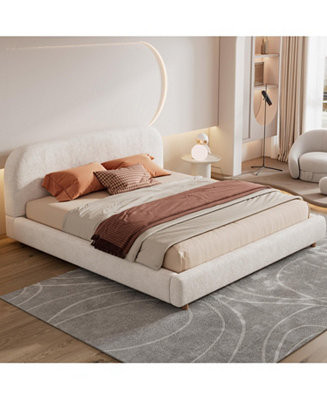 Streamdale FurnitureKing  Boucle Platform Bed with Curved Headboard | Macy's