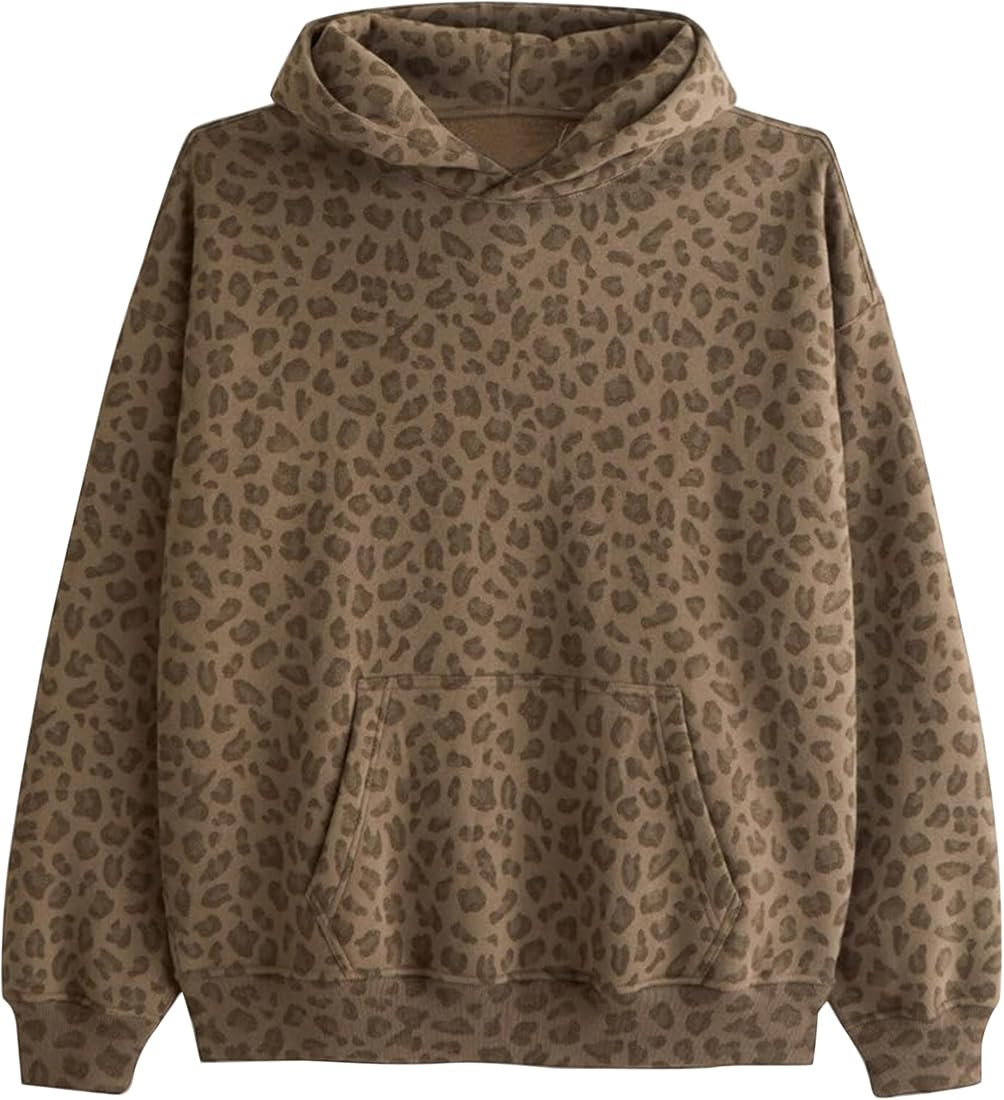 Camo Fleece Hoodie For Men Women Long Sleeve Drop Shoulder Oversized Hooded Sweatshirt Pullover W... | Amazon (US)