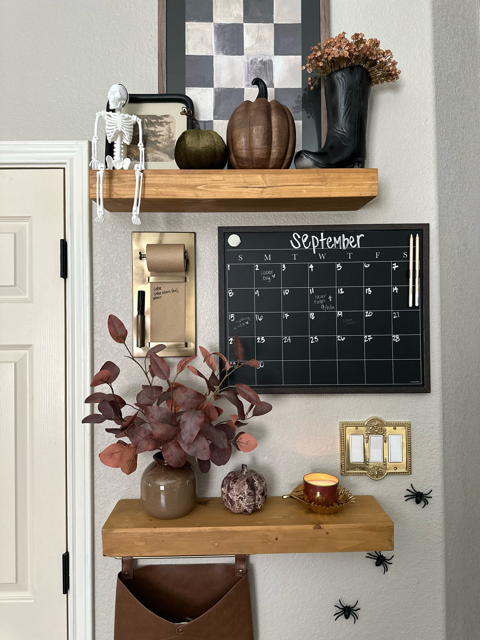 Added some minimal spooky decor to my kitchen command center today! So cute! Still having fun with Halloween! 🎃👻🕷️🕸️

#LTKHome #LTKSeasonal