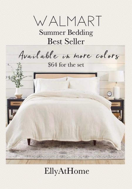 Better Homes and Garden gauze neutral summer bedding only $64 for the set! Available in more colors. Bedroom, guest bedroom. Shop cool sheets, throw pillow and blanket, area rugs, bed frame  Neutral home. Summer home decor accessories. Walmart, free shipping 

#LTKHome #LTKSaleAlert #LTKFindsUnder50