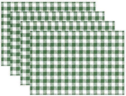 Dalzium Green Gingham Placemats Set of 4, Traditional Green and White Gingham Check Place Mats for D | Amazon (US)