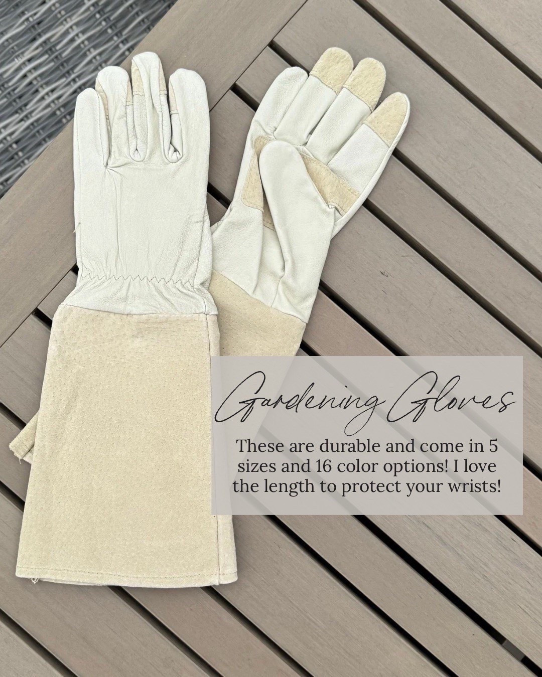 These garden gloves are durable, and I love the length. Shop all my favorite lawn and garden items here! 

#archedmanor #modernhome #neutralhome #homedecor #casualstyle #neutralstyle #gardening #garden 



#LTKHome #LTKmomlife #LTKSeasonal