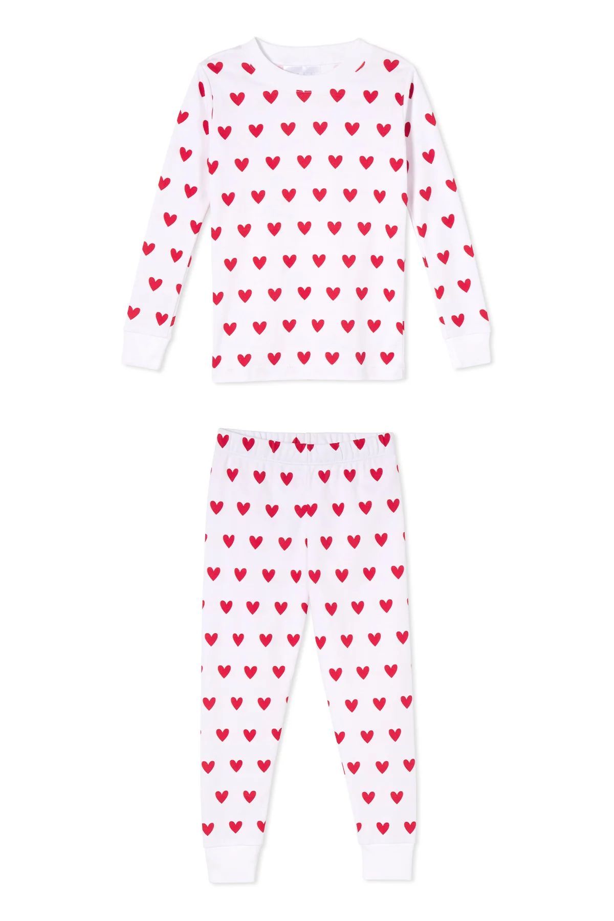 Kids Long-Long Set in Heart | LAKE Pajamas