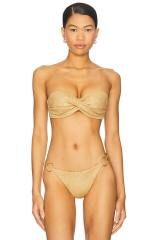 Luli Fama Golden Sunset Underwire Push Up Bikini Top in Gold from Revolve.com | Revolve Clothing (Global)