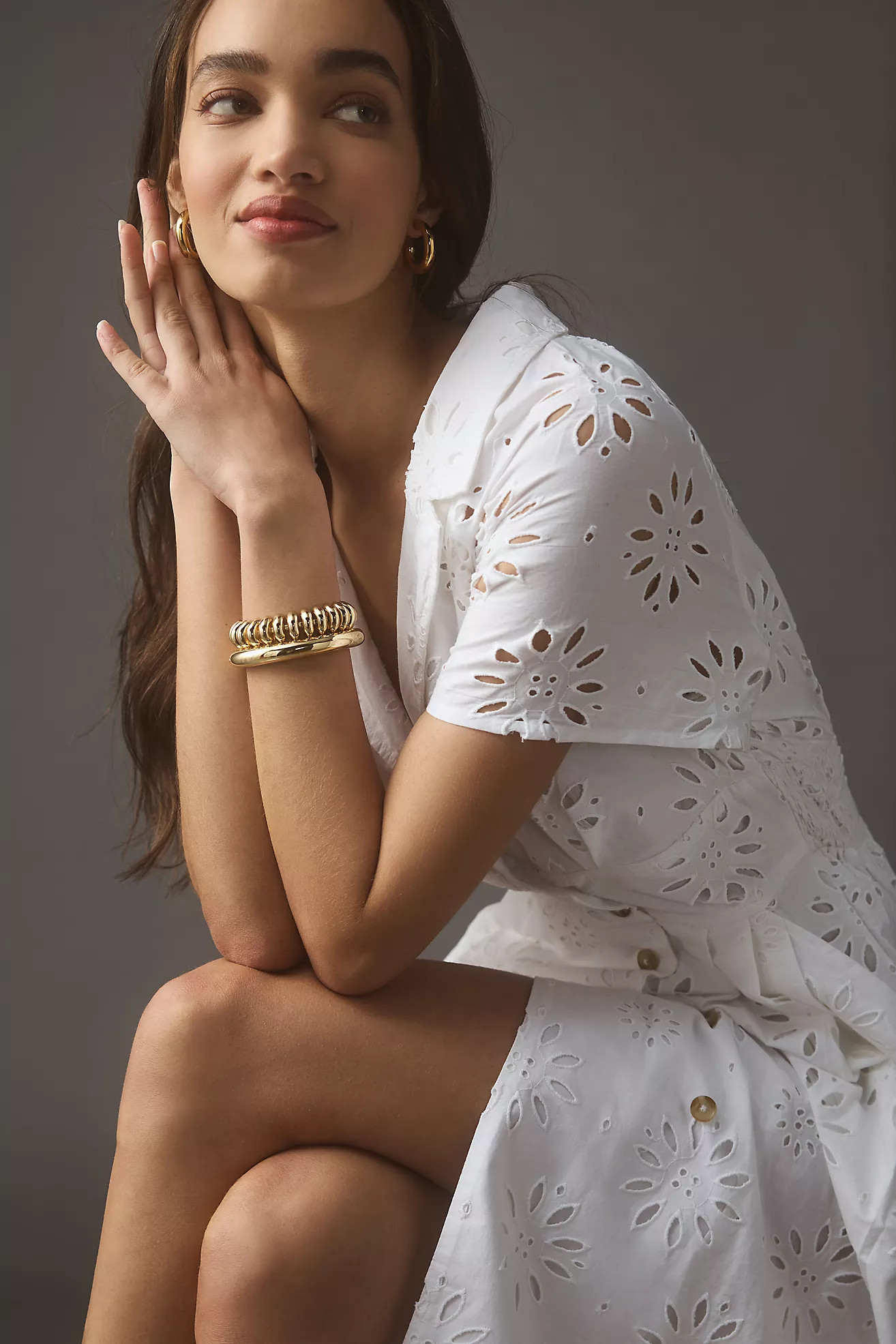 By Anthropologie Eyelet Shirt Dress | Anthropologie (US)