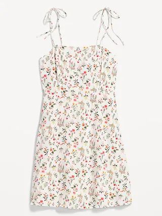 Fit & Flare Floral Tie-Shoulder Mini Cami Dress for Women | Old Navy (US)