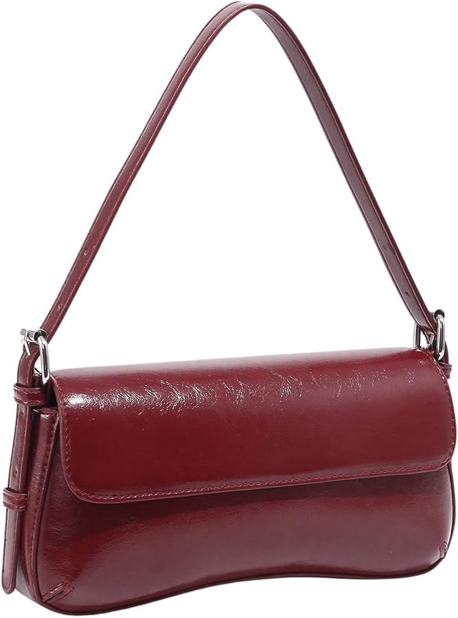 OYOANGLE Women's Pu Leather Flap Vintage Underarm Bags Top Handle Clutch Handbags Casual Mini Sho... | Amazon (US)