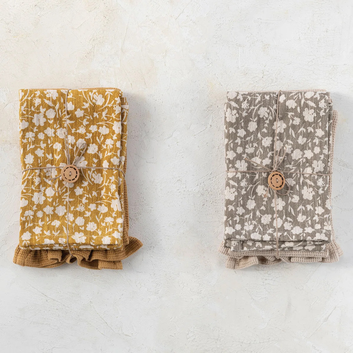 Cotton Decorative Tea Towel with Beautiful Flower Prints and Jute Rope for Dining and Kitchen | Wayfair North America