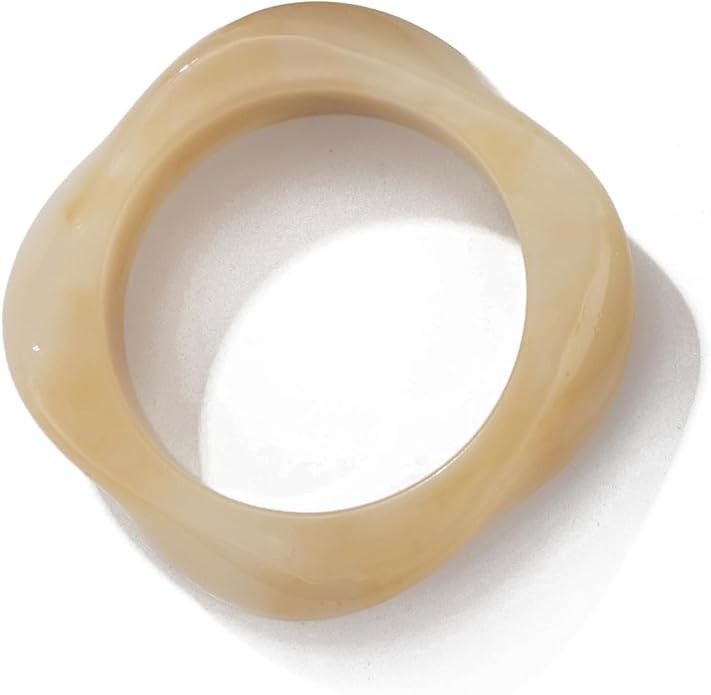 MIFYNN Chunky Transparent Acrylic Bracelet - Irregular Large Square Geometric Polygon Candy Bangl... | Amazon (US)