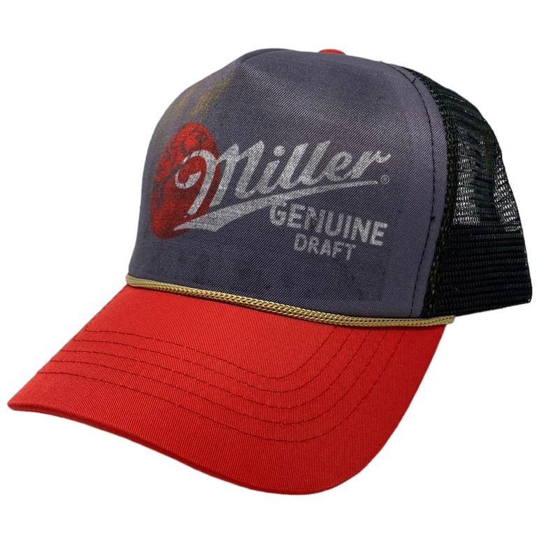Miller Genuine Draft Beer Men's Officially Licensed Black Vintage Fade Trucker Hat Cap - Walmart.... | Walmart (US)